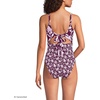 image:imageLands End Womens Wrap Monokini High Leg One Piece SwimsuitTropic FloralDark Wine Mix