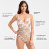 image:imageLands End Womens Wrap Monokini High Leg One Piece SwimsuitWhiteBlue Spring Floral