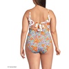 image:imageLands End Womens Wrap Monokini High Leg One Piece SwimsuitWhiteBlue Spring Floral