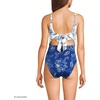 image:imageLands End Womens Wrap Monokini High Leg One Piece SwimsuitWhiteBlue Vintage Floral Mix