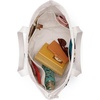 image:imageLands End Zip Top Canvas Tote Bag  100 Cotton Canvas Five Pockets Key Strap WaterResistant Base Stands Upright Beach Bag Travel Tote Grocery ToteBrownGreen Multi Stripe