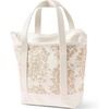 image:imageLands End Zip Top Canvas Tote Bag  100 Cotton Canvas Five Pockets Key Strap WaterResistant Base Stands Upright Beach Bag Travel Tote Grocery ToteChampagneNatural Paisley