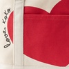 image:imageLands End Zip Top Canvas Tote Bag  100 Cotton Canvas Five Pockets Key Strap WaterResistant Base Stands Upright Beach Bag Travel Tote Grocery ToteCompass Red Love XoxoNatural