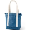 image:imageLands End Zip Top Canvas Tote Bag  100 Cotton Canvas Five Pockets Key Strap WaterResistant Base Stands Upright Beach Bag Travel Tote Grocery ToteDenim Blue