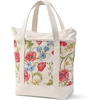 image:imageLands End Zip Top Canvas Tote Bag  100 Cotton Canvas Five Pockets Key Strap WaterResistant Base Stands Upright Beach Bag Travel Tote Grocery ToteMulti Poppy FloralNatural