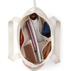 image:imageLands End Zip Top Canvas Tote Bag  100 Cotton Canvas Five Pockets Key Strap WaterResistant Base Stands Upright Beach Bag Travel Tote Grocery ToteMulti Poppy FloralNatural