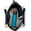 image:imageLands End Zip Top Canvas Tote Bag  100 Cotton Canvas Five Pockets Key Strap WaterResistant Base Stands Upright Beach Bag Travel Tote Grocery ToteNaturalRadiant Navy