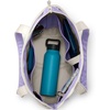 image:imageLands End Zip Top Canvas Tote Bag  100 Cotton Canvas Five Pockets Key Strap WaterResistant Base Stands Upright Beach Bag Travel Tote Grocery ToteNaturalLavender Cloud