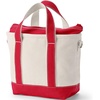 image:imageLands End Zip Top Canvas Tote Bag  100 Cotton Canvas Five Pockets Key Strap WaterResistant Base Stands Upright Beach Bag Travel Tote Grocery ToteNaturalHeritage Red
