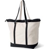 image:imageLands End Zip Top Canvas Tote Bag  100 Cotton Canvas Five Pockets Key Strap WaterResistant Base Stands Upright Beach Bag Travel Tote Grocery ToteNaturalBlack
