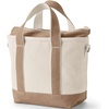 image:imageLands End Zip Top Canvas Tote Bag  100 Cotton Canvas Five Pockets Key Strap WaterResistant Base Stands Upright Beach Bag Travel Tote Grocery ToteNaturalRich Camel
