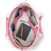 image:imageLands End Zip Top Canvas Tote Bag  100 Cotton Canvas Five Pockets Key Strap WaterResistant Base Stands Upright Beach Bag Travel Tote Grocery ToteNaturalFresh Pink