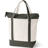 image:imageLands End Zip Top Canvas Tote Bag  100 Cotton Canvas Five Pockets Key Strap WaterResistant Base Stands Upright Beach Bag Travel Tote Grocery ToteNaturalDark Olive Green