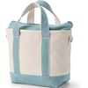 image:imageLands End Zip Top Canvas Tote Bag  100 Cotton Canvas Five Pockets Key Strap WaterResistant Base Stands Upright Beach Bag Travel Tote Grocery ToteNaturalPale Teal
