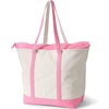 image:imageLands End Zip Top Canvas Tote Bag  100 Cotton Canvas Five Pockets Key Strap WaterResistant Base Stands Upright Beach Bag Travel Tote Grocery ToteNaturalFresh Pink