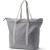 image:imageLands End Zip Top Canvas Tote Bag  100 Cotton Canvas Five Pockets Key Strap WaterResistant Base Stands Upright Beach Bag Travel Tote Grocery ToteSilver Graphite