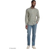 image:imageMens Traditional Fit No Iron Twill ShirtPale FlaxAsparagusNavy Plaid