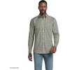 image:imageMens Traditional Fit No Iron Twill ShirtPale FlaxAsparagusNavy Plaid