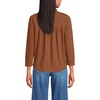 image:imageWomens 34 Sleeve Cotton Slub Lace Trim TopRich Ginger Brown