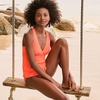 image:imageWomens Chlorine Resistant Plunge XBack Tankini Swimsuit TopCoral Bliss