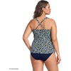 image:imageWomens Chlorine Resistant Plunge XBack Tankini Swimsuit TopNavy Mini Bloom Floral