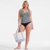 image:imageWomens Chlorine Resistant Plunge XBack Tankini Swimsuit TopNavy Mini Bloom Floral