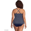 image:imageWomens Chlorine Resistant Plunge XBack Tankini Swimsuit TopNavyEgret White Stripe
