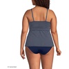image:imageWomens Chlorine Resistant Plunge XBack Tankini Swimsuit TopNavyEgret White Stripe
