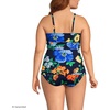 image:imageWomens Chlorine Resistant Plunge XBack Tankini Swimsuit TopNavyExploded Poppy Floral