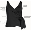 image:imageWomens Chlorine Resistant Side Tie VNeck Tankini Swimsuit TopBlack