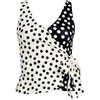 image:imageWomens Chlorine Resistant Side Tie VNeck Tankini Swimsuit TopBlackEgret Mixed Tossed Dots
