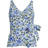 image:imageWomens Chlorine Resistant Side Tie VNeck Tankini Swimsuit TopFloral BlossomWhiteBlue