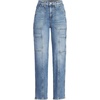 image:imageWomens Denim High Rise Utility Cargo Ankle JeansBeau Blue