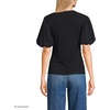 image:imageWomens Drapey Rib Puff Sleeve Scoop Neck TopBlack