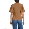 image:imageWomens Drapey Rib Puff Sleeve Scoop Neck TopCanyon Camel