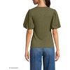 image:imageWomens Drapey Rib Puff Sleeve Scoop Neck TopOlive Drab