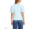 image:imageWomens Drapey Rib Puff Sleeve Scoop Neck TopSoft Ice Blue