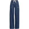image:imageWomens Lightweight Denim High Rise Relaxed Straight Pull On Pocket JeansCrawford Wash