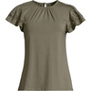 image:imageWomens Lightweight Jersey Crew Neck Ruffle Sleeve Flowy TopSoft Olive Drab