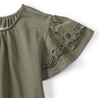 image:imageWomens Lightweight Jersey Crew Neck Ruffle Sleeve Flowy TopSoft Olive Drab