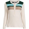 image:imageWomens Long Sleeve Cozy Rib Henley TopDeep Forest Placed Stripe