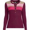 image:imageWomens Long Sleeve Cozy Rib Henley TopRich Burgundy Placed Stripe