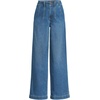 image:imageWomens Petite Soft Denim High Rise Wide Leg Top Stitch TrousersIndigo Tide Blue