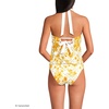 image:imageWomens Seamed Halter Tankini TopYellow Mosaic FloralWhite