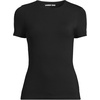 image:imageWomens Short Sleeve Tugless Double Layer Crew Neck Knit TopBlack