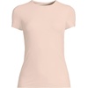 image:imageWomens Short Sleeve Tugless Double Layer Crew Neck Knit TopPink Opal