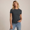 image:imageWomens Short Sleeve Tugless Double Layer Crew Neck Knit TopSteel Gray