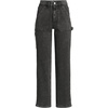 image:imageWomens Soft Denim High Rise Utility Cargo Ankle JeansBlack Stone Wash
