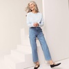 image:imageWomens Soft Denim High Rise Utility Cargo Ankle JeansHutton Blue Wash
