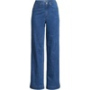 image:imageWomens Tencel Fiber High Rise Wide Leg PantsLaguna Blue With Braided Seam